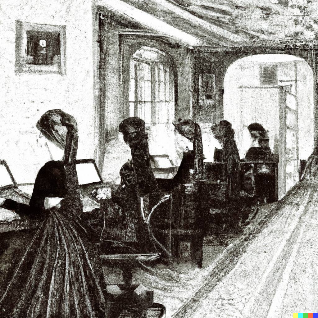 Victorian era "computers" as imagined by DALLE-2